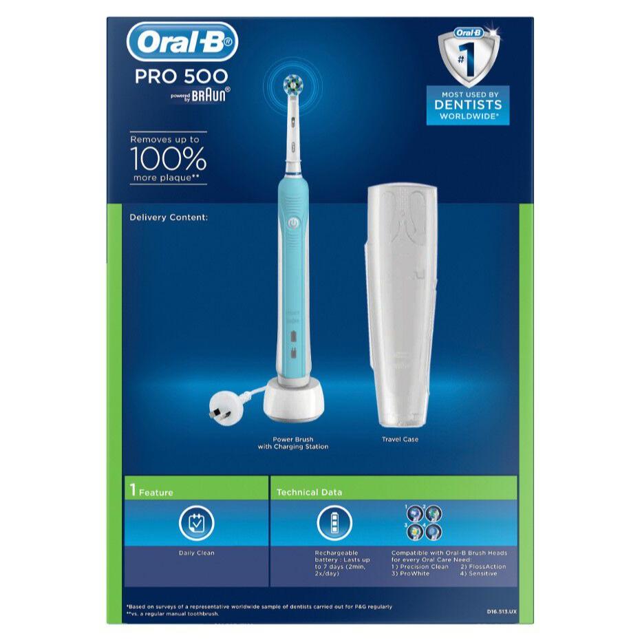 Oral-B Pro 500 Electric Toothbrush Value Pack - Blue