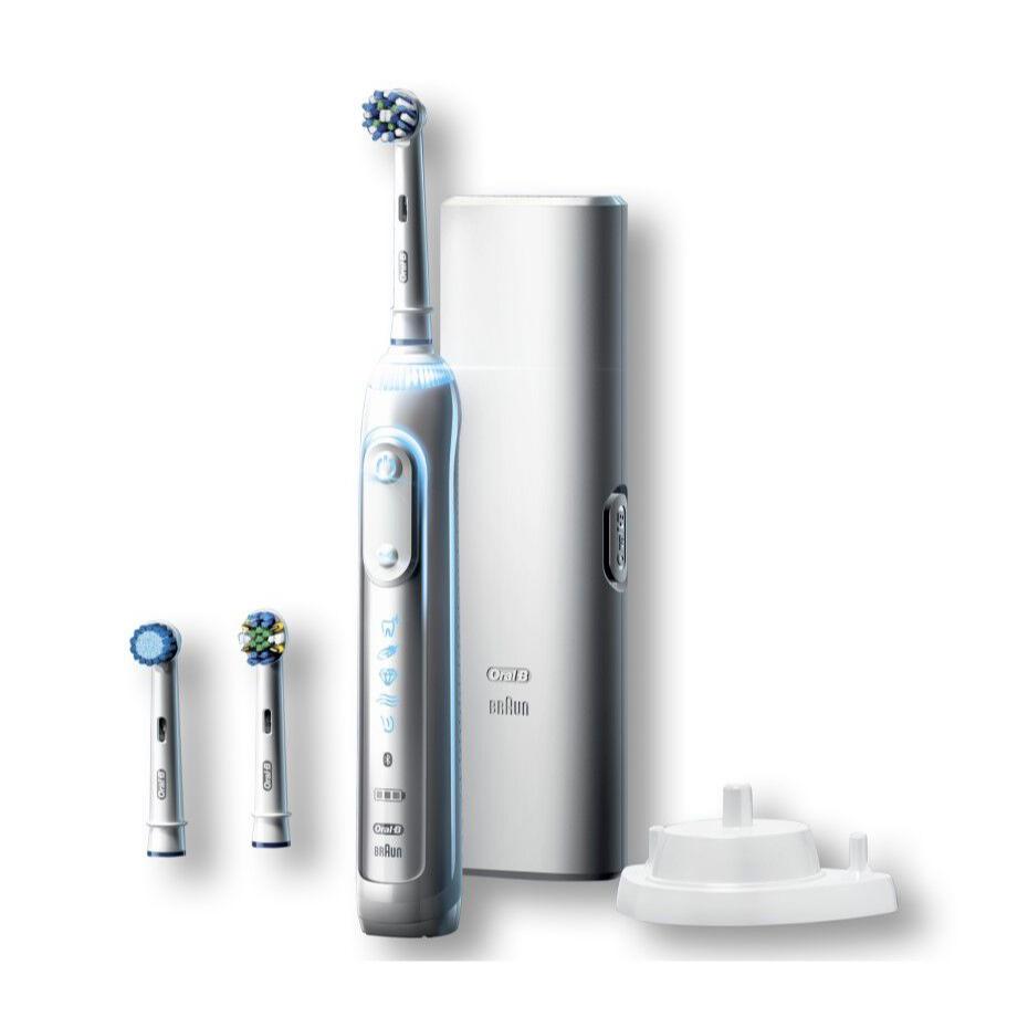 Oral-B Genius 8000 Electric Toothbrush with 3 Replacement Brush Head Refills & Travel Case
