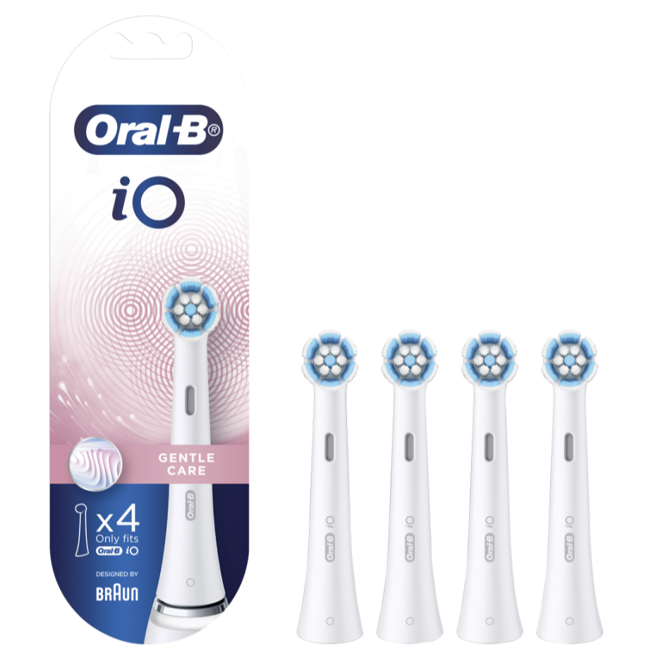 Oral-B iO Gentle Care Replacement Brush Heads 4 Pack - White
