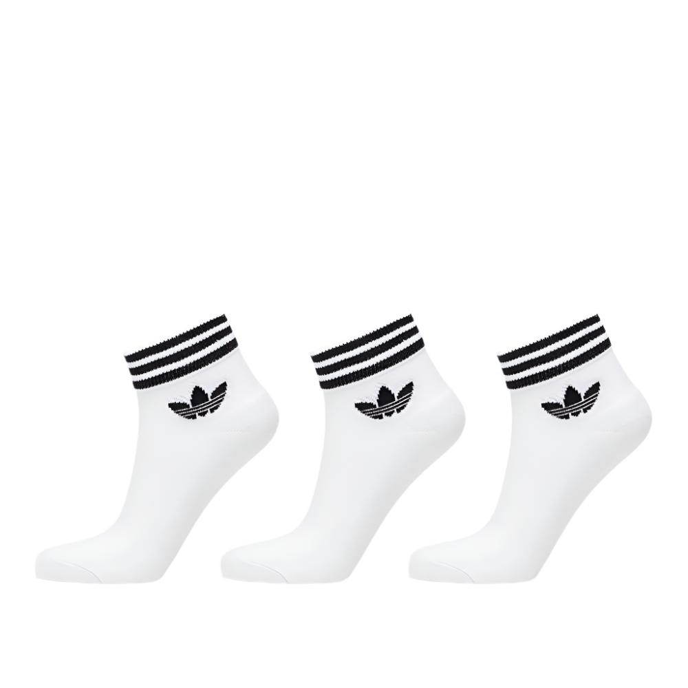 Adidas Unisex Island Club Trefoil Ankle Socks 3-Pack - White / Black