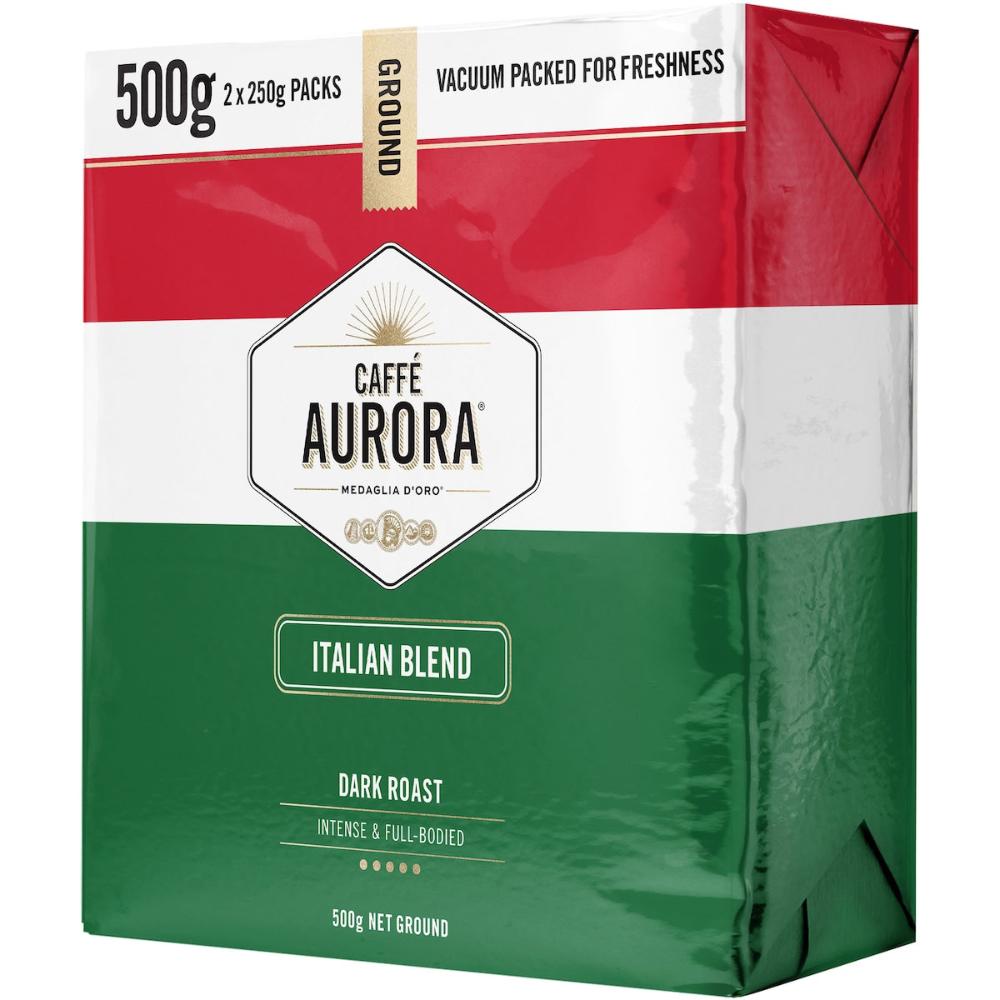3 x Caffe Aurora Ground Coffee Italian Blend 500g