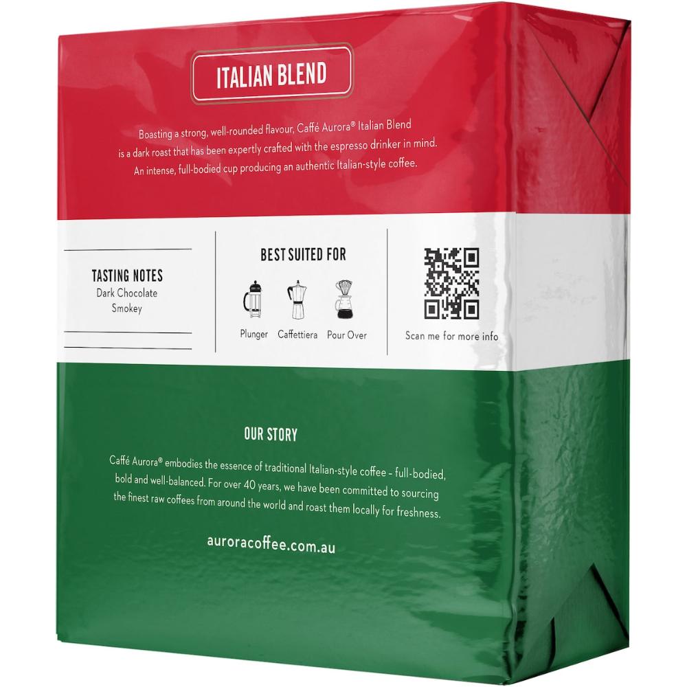 3 x Caffe Aurora Ground Coffee Italian Blend 500g