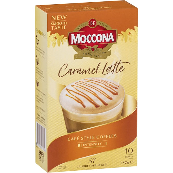 Moccona Coffee Sachets Caramel Latte 50 Pack
