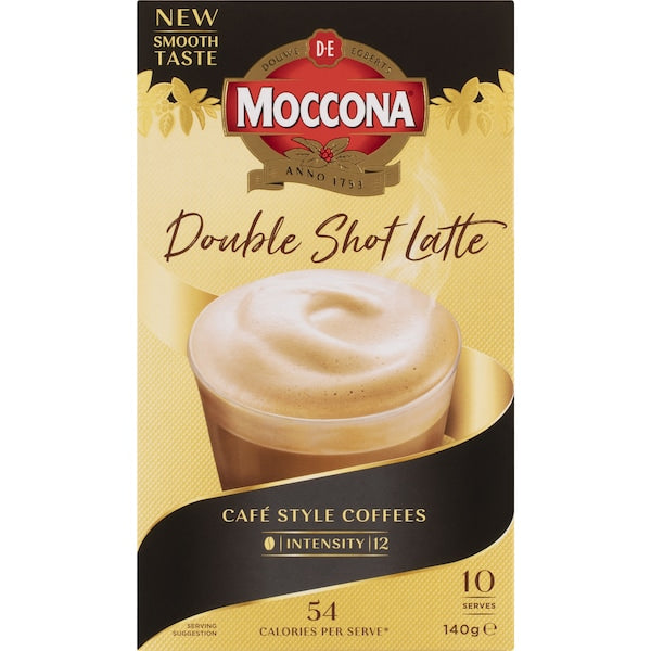 Moccona Double Shot Latte Coffee Sachets 10 Pack