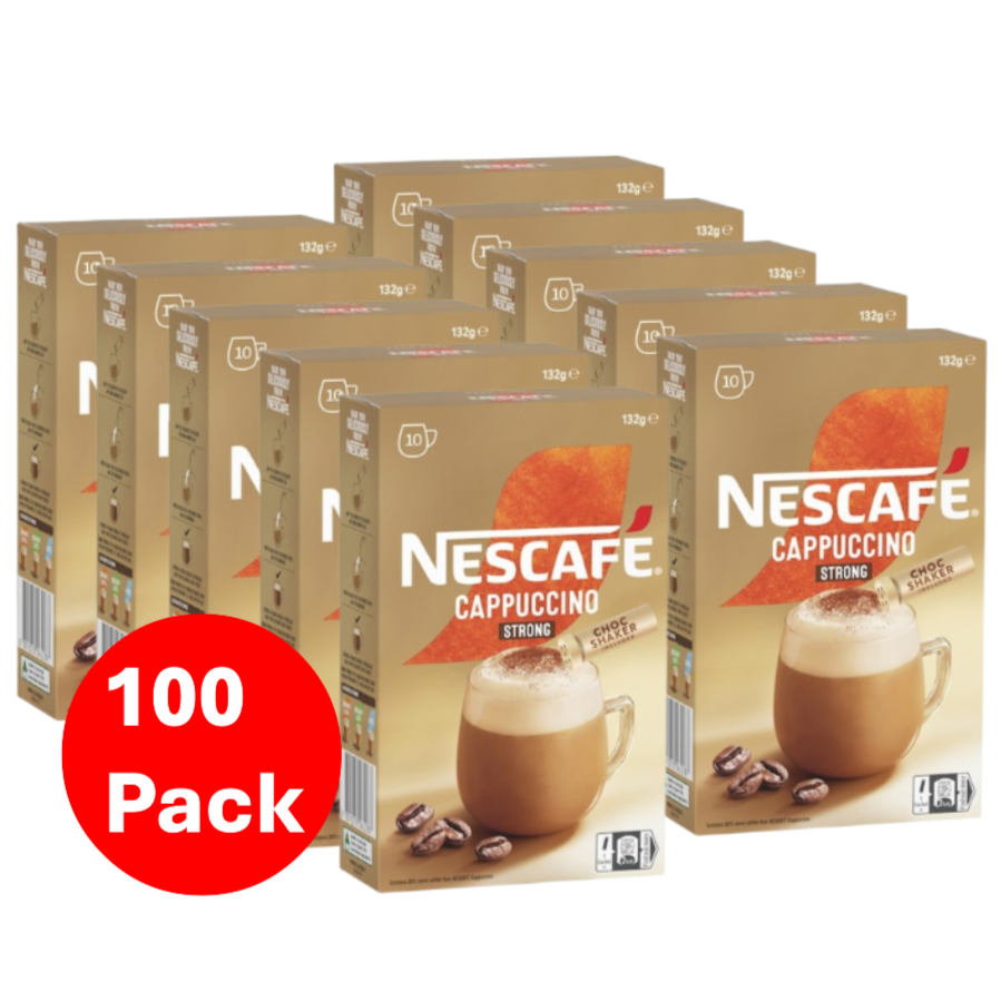 Nescafe Cappuccino Strong Coffee Sachets 100 Pack