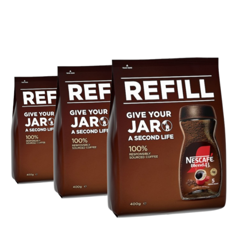 3 x Nescafe Blend 43 Instant Coffee Refill 400g