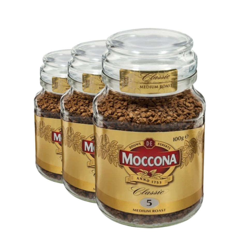 3 x Moccona Freeze Dried Instant Coffee Classic Medium Roast 100g