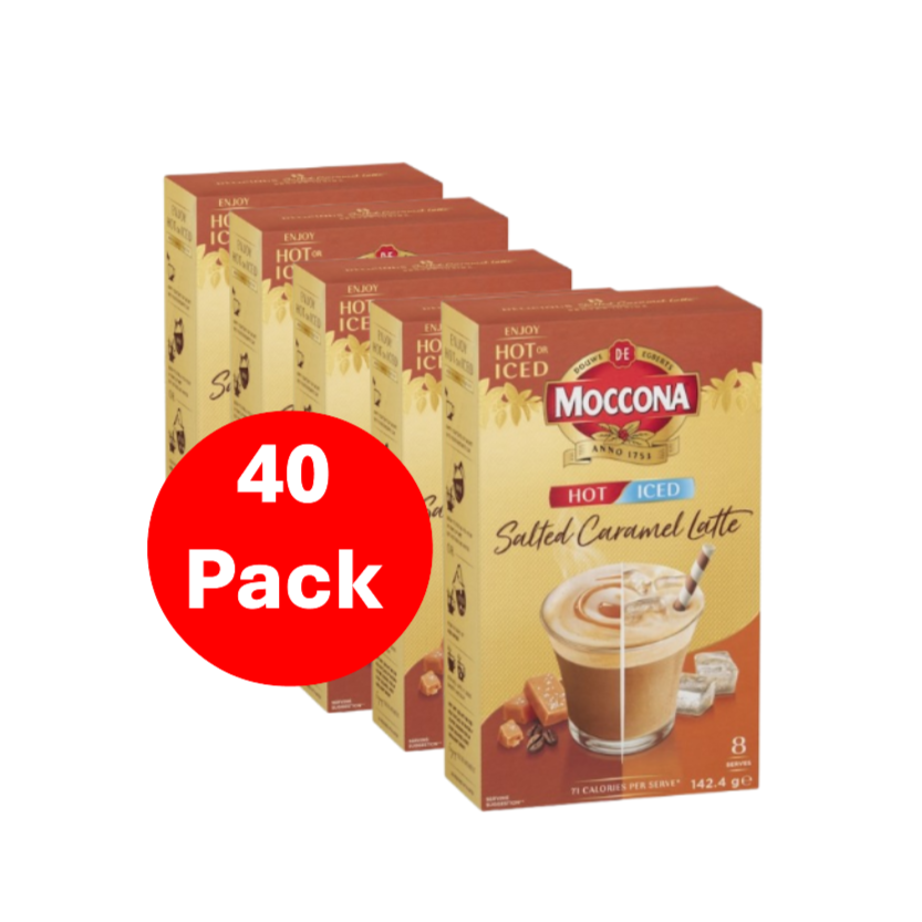 Moccona Hot/iced Salted Caramel Latte 40 Pack