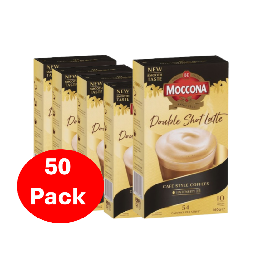 Moccona Double Shot Latte Coffee Sachets 50 Pack