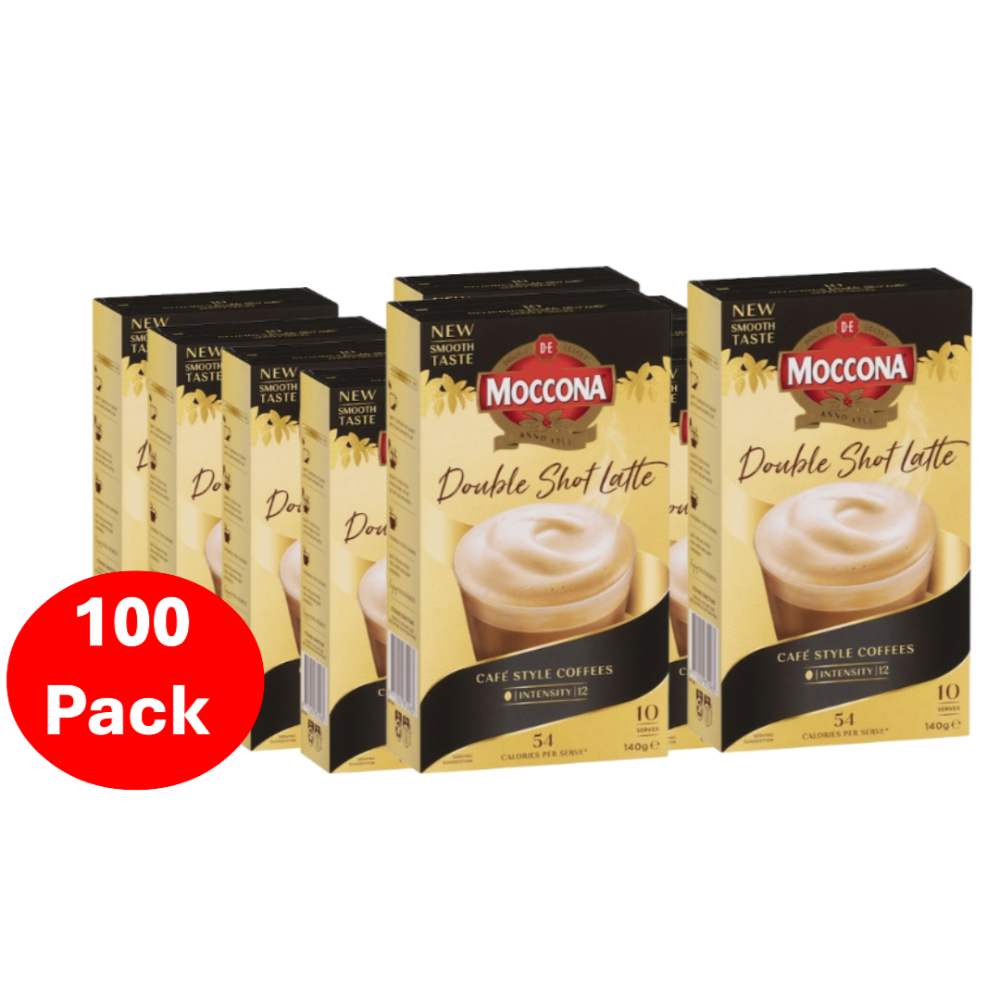 Moccona Double Shot Latte Coffee Sachets 100 Pack