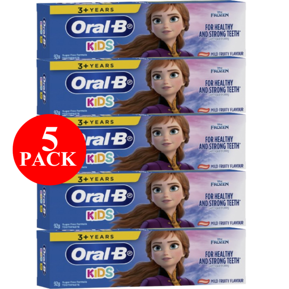 5 x Oral-B Kids Frozen 3+ Years Mild Fresh Fruity Toothpaste 92g