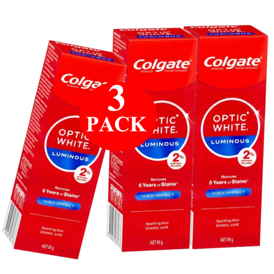 3 x Colgate Teeth Whitening Toothpaste Luminous High Impact 85g
