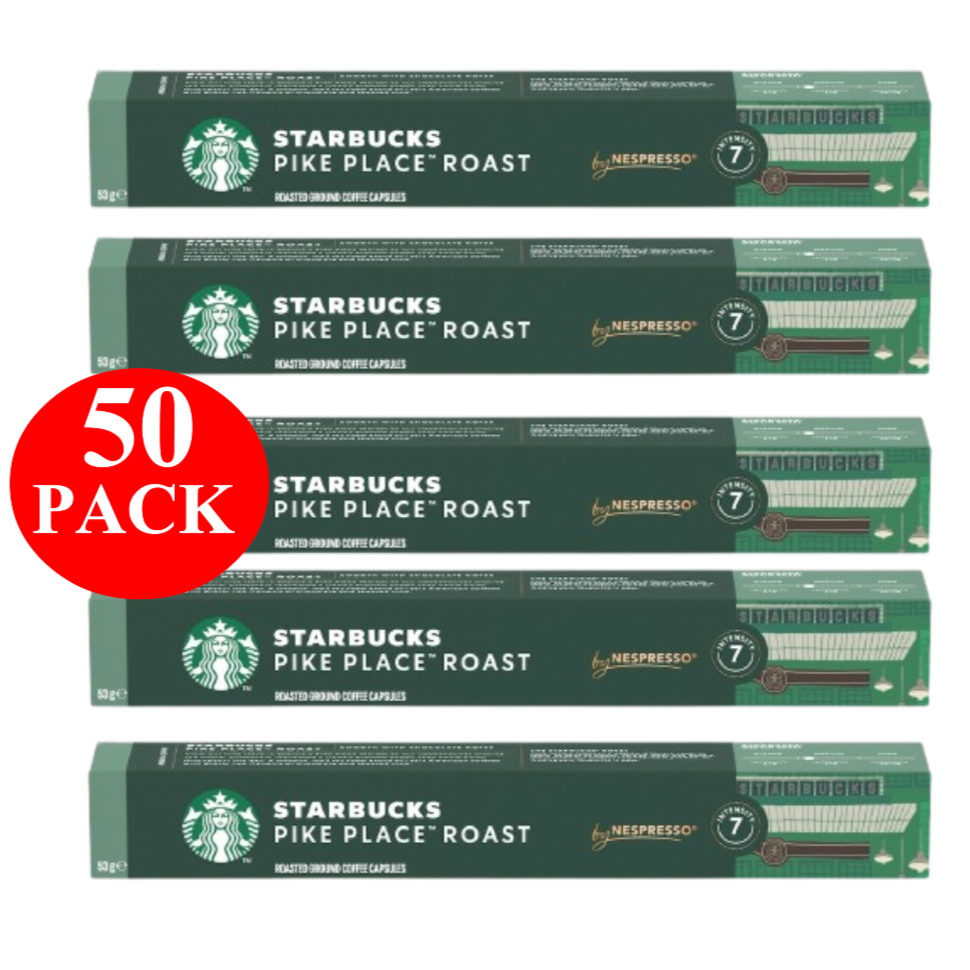 Starbucks By Nespresso Pike Place Roast Coffee Pods Capsules 50 Pack