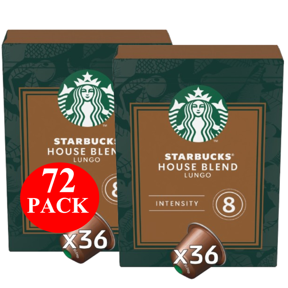 Starbucks By Nespresso House Blend Coffee Pods Capsules 72 Pack