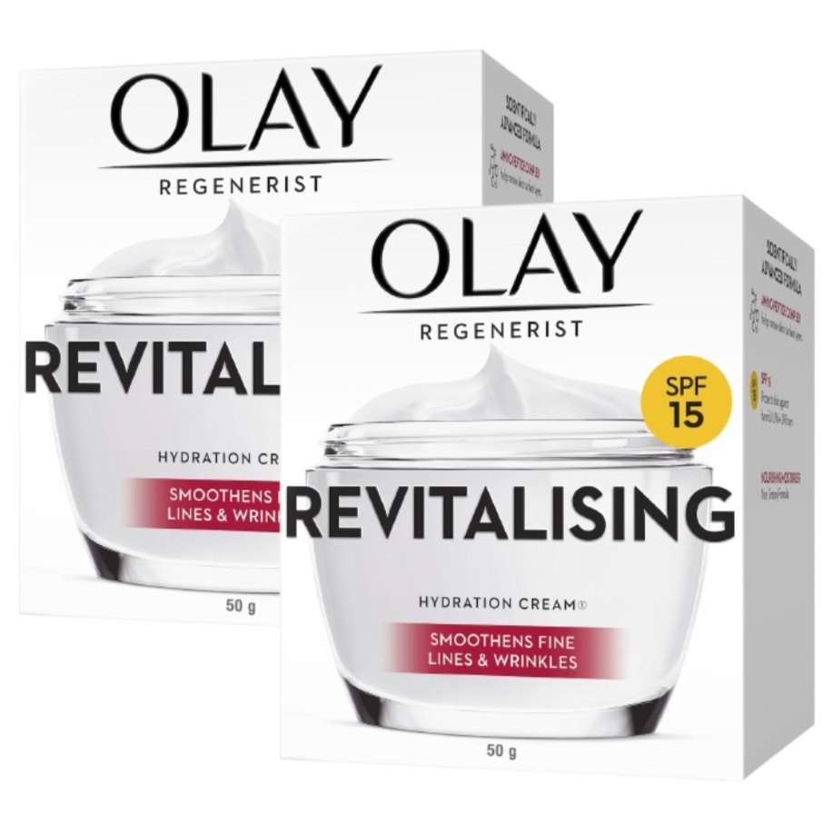 2 x Olay Anti Ageing Revitalising Cream Moisturiser SPF 15 50g