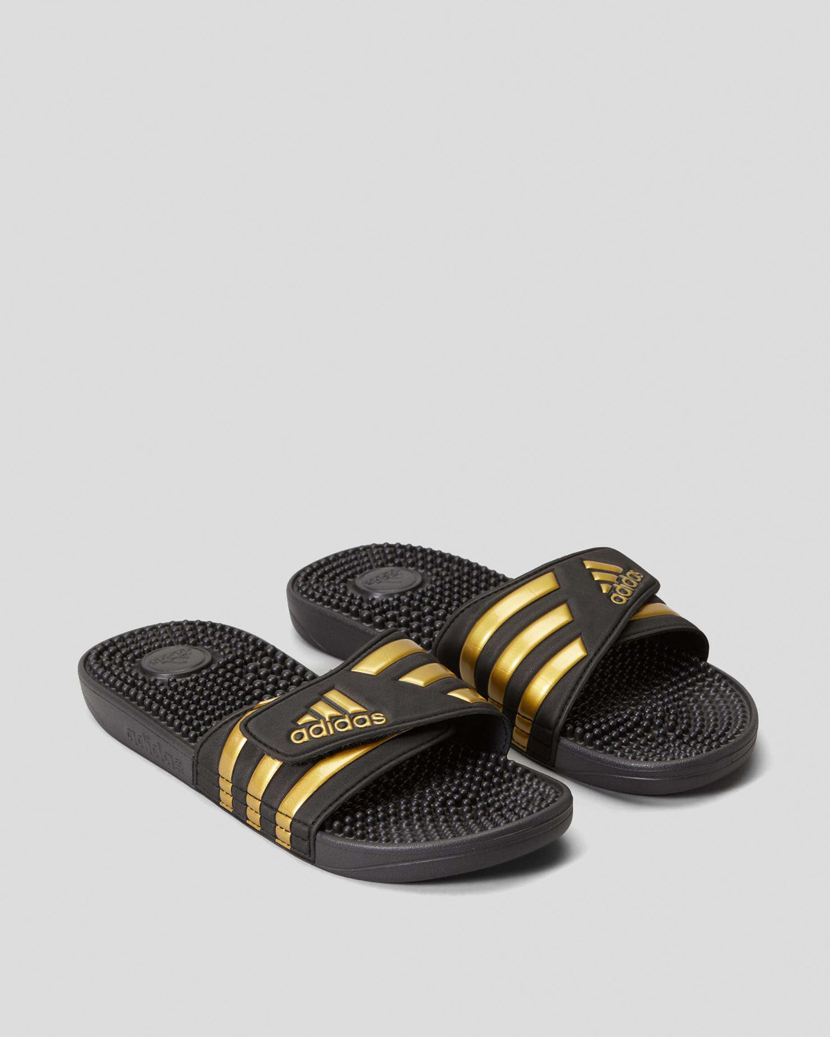 Adidas Men's Adissage Slides - Black/Gold/Black