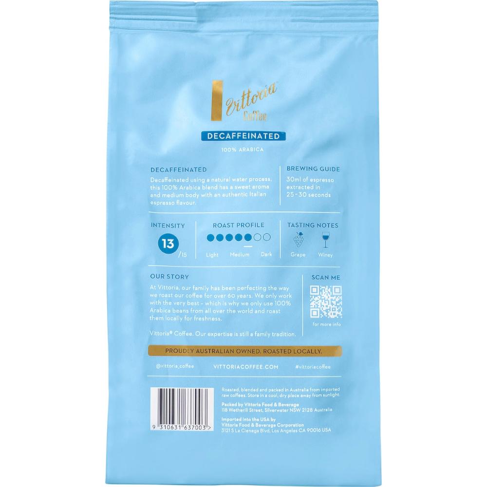 Vittoria Decaffeinated Coffee Beans 1.5kg