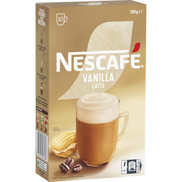 Nescafe Vanilla Latte Coffee Sachets 100 Pack