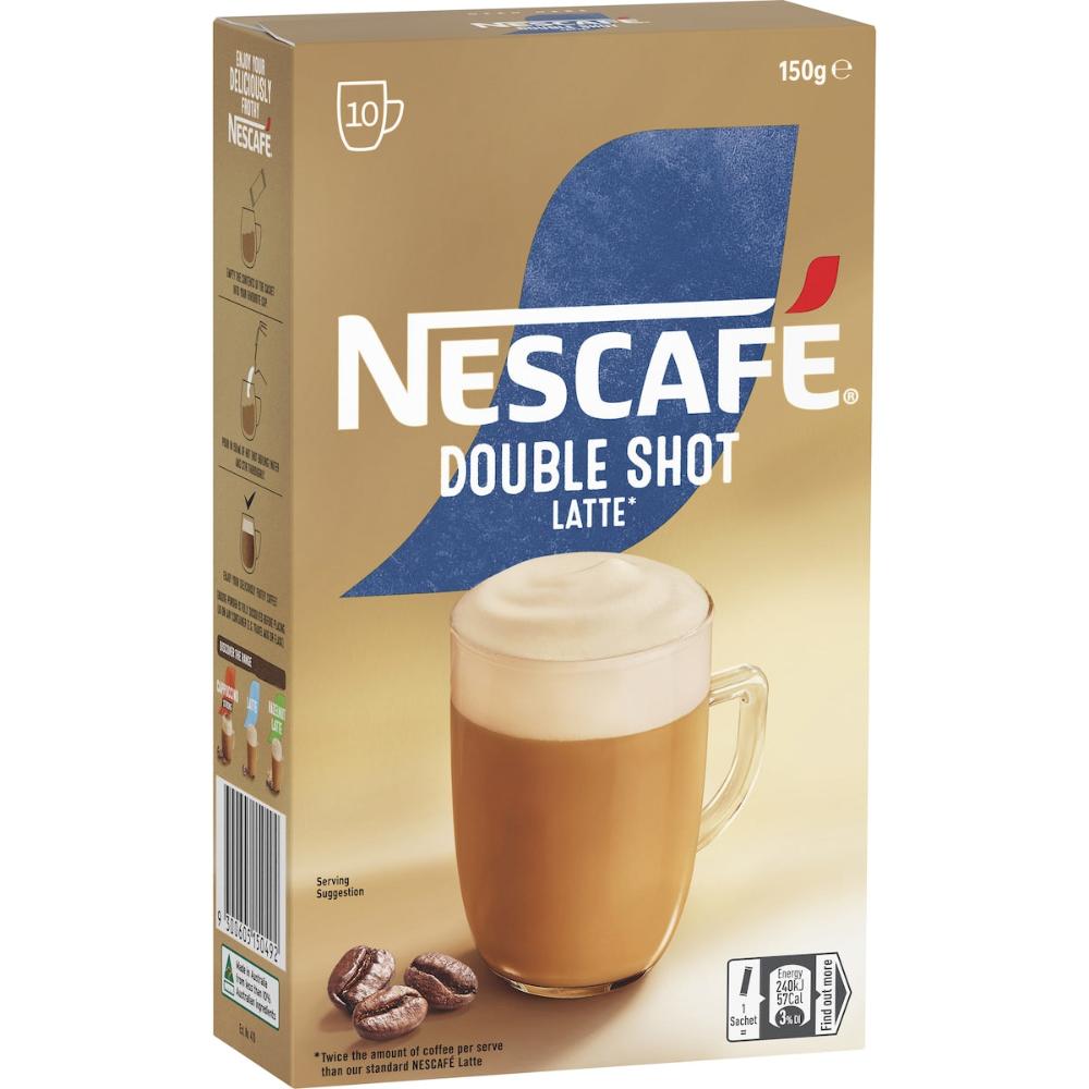 Nescafe Double Shot Latte Coffee Sachets 100 Pack