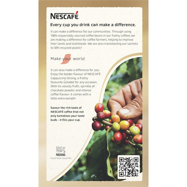Nescafe Cappuccino Strong Coffee Sachets 100 Pack