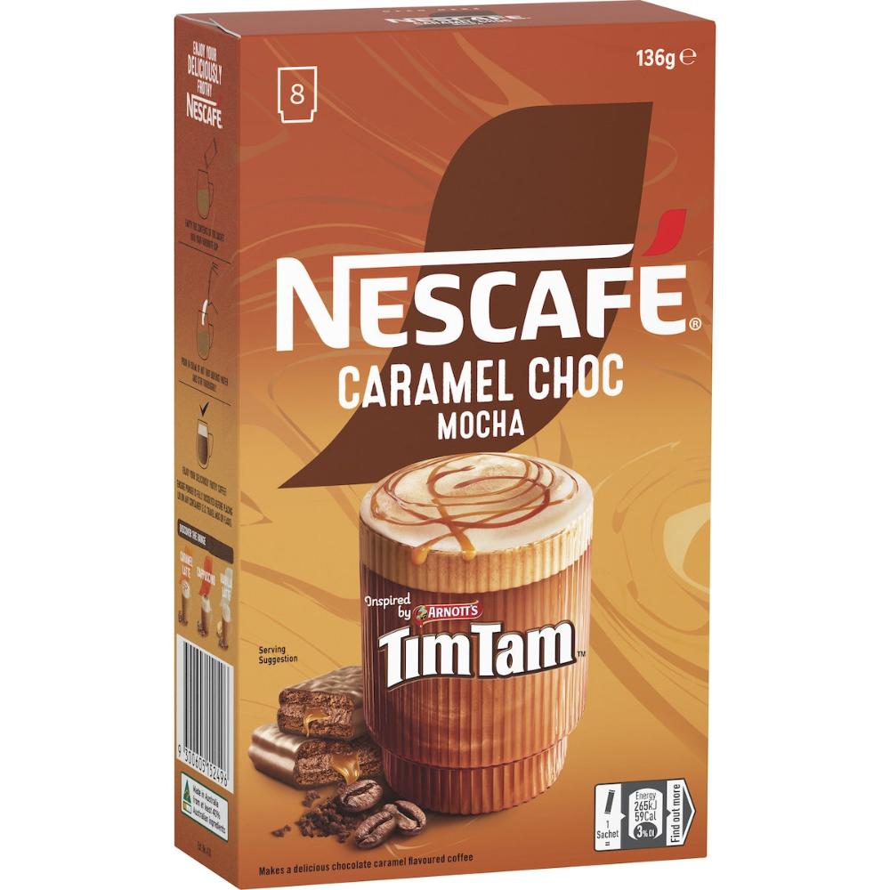 Nescafe Caramel Choc Mocha Tim Tam Coffee Sachets 80 Pack