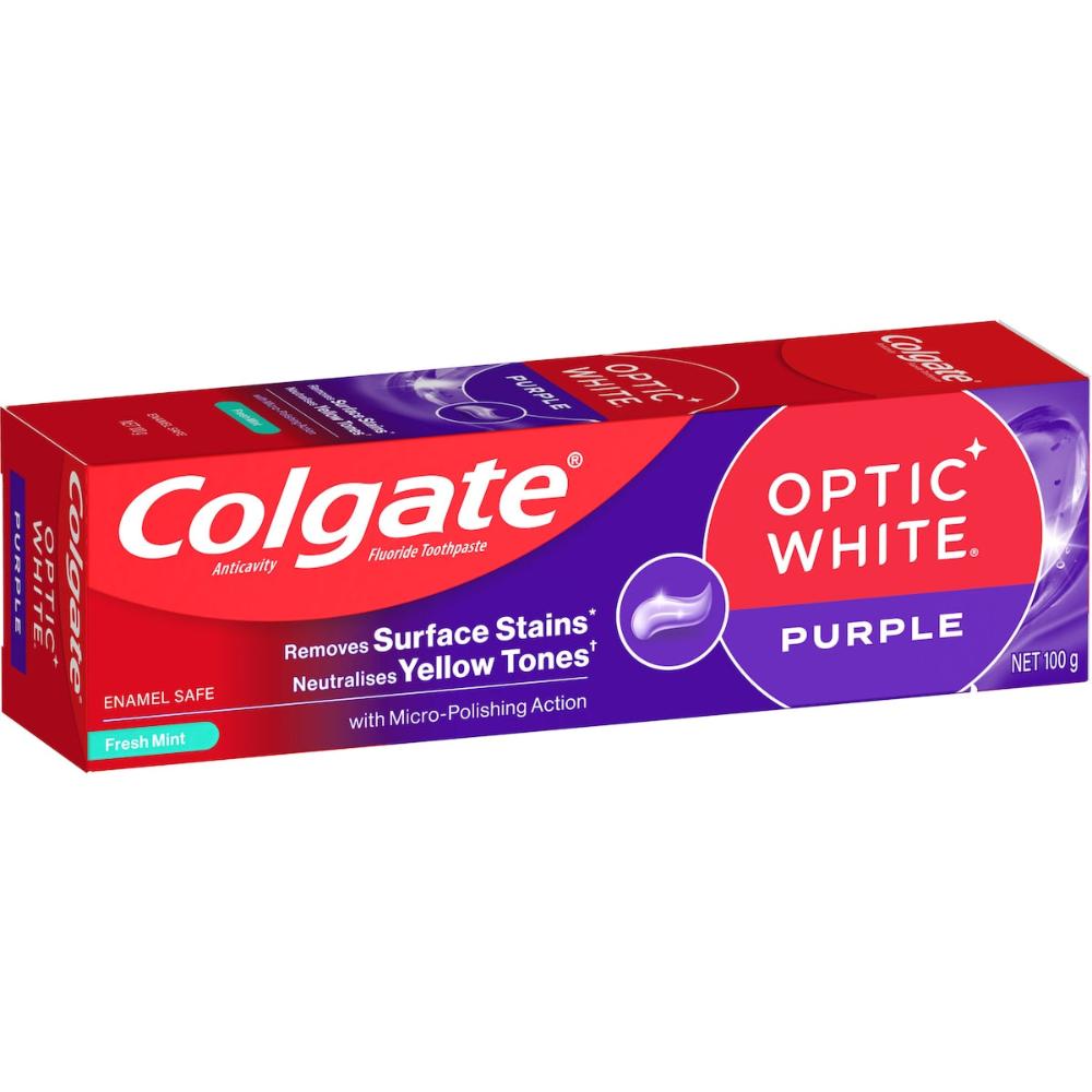 5 x Colgate Purple Teeth Whitening Toothpaste Optic White 100g