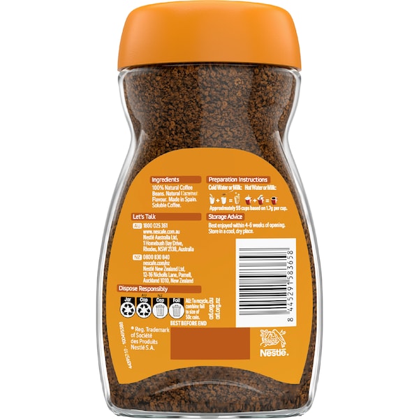 3x Nescafe Rich Caramel Flavoured Instant Coffee 95g