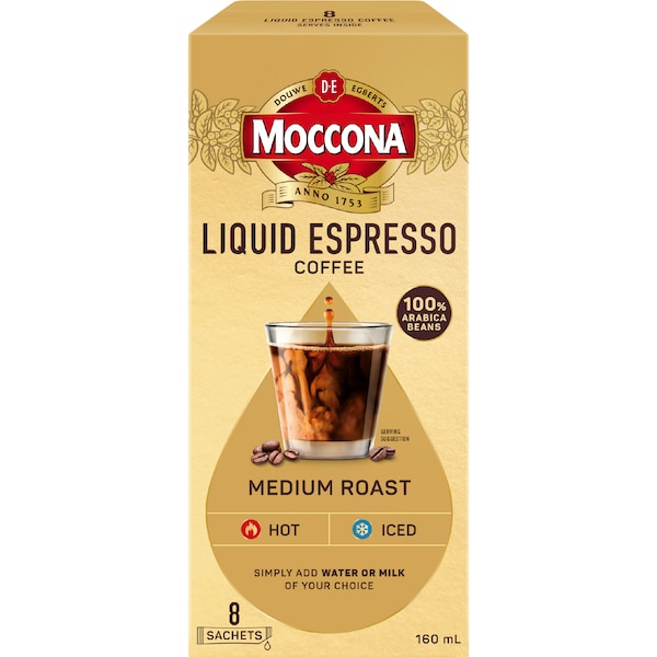 Moccona Liquid Coffee Sachets Espresso Medium Roast (40 serves)