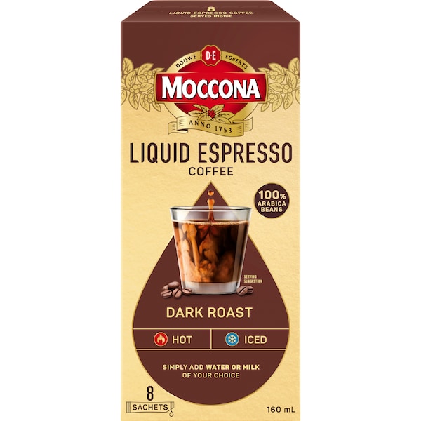 Moccona Liquid Coffee Sachets Espresso Dark Roast (40 serves)