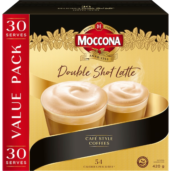 Moccona Coffee Sachets Double Shot Latte (120 serves)