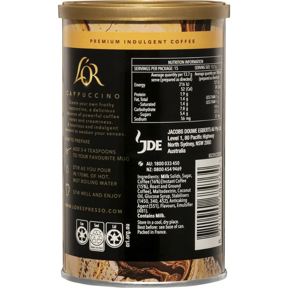 L'or Coffee Cappuccino Creamy & Intense 210g
