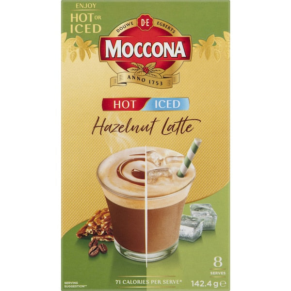 Moccona Hot/iced Hazelnut Latte Sachets 40 Pack