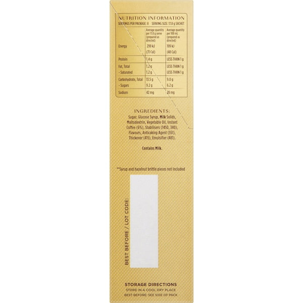 Moccona Hot/iced Hazelnut Latte Sachets 40 Pack