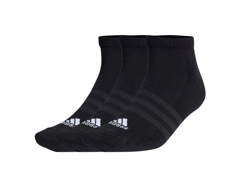 Adidas Unisex Cushioned Low Cut Socks 3-Pack - Black / White