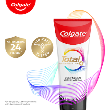 5 x Colgate Total Active Prevention Deep Clean With Charcoal Toothpaste 200g