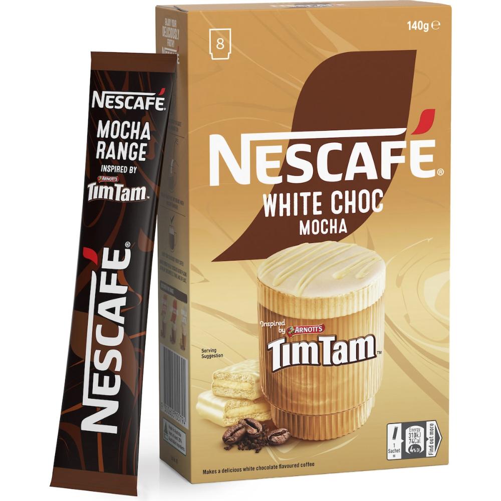 Nescafe White Chocolate Mocha Tim Tam Coffee Sachets 80 Pack