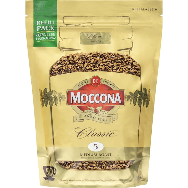 3 x Moccona Refill Pouch Medium Roast 180g