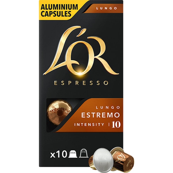 L'or Espresso Lungo Estremo Intensity 10 Coffee Capsules 50 Pack