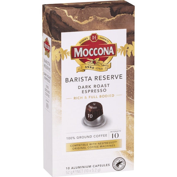 Moccona Barista Reserve Capsules Dark Roast Espresso 50 Pack