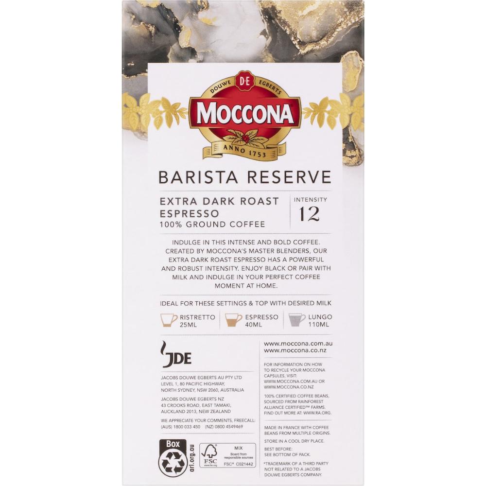 Moccona Barista Reserve Capsules Extra Dark Roast Espresso 50 Pack