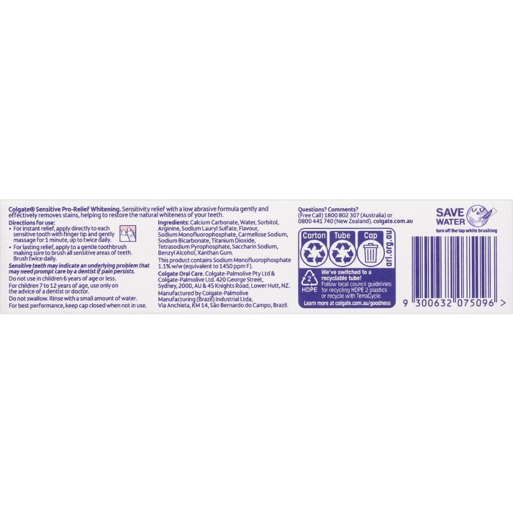 5 x Colgate Sensitive Toothpaste Pro-relief Multi Protection 110g