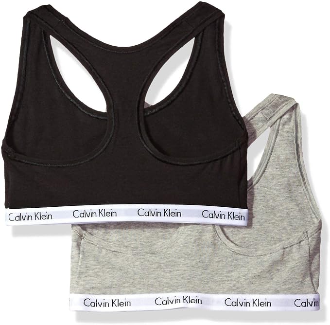 Calvin Klein Women's Carousel Unlined Bralette 2-Pack - Black/Grey