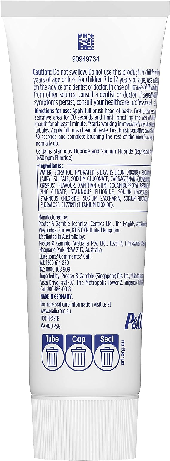 Oral B Toothpaste Sensitivity and Gum All Day Protection 90g