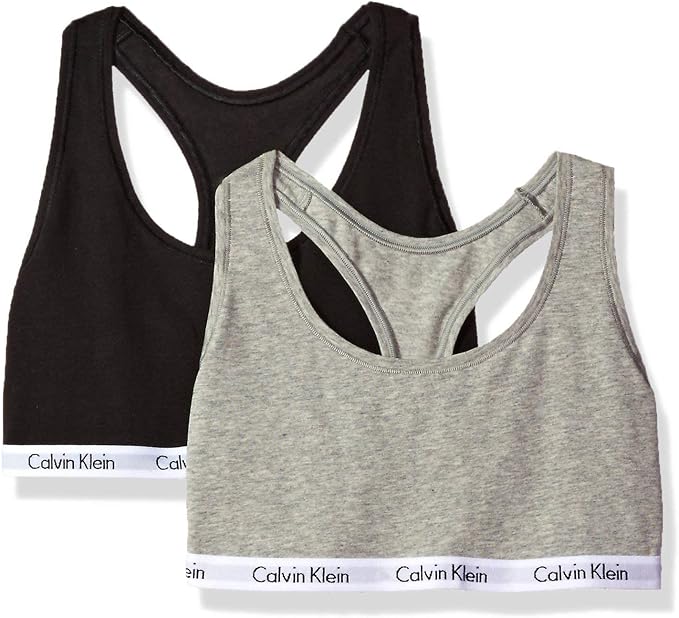 Calvin Klein Women's Carousel Unlined Bralette 2-Pack - Black/Grey