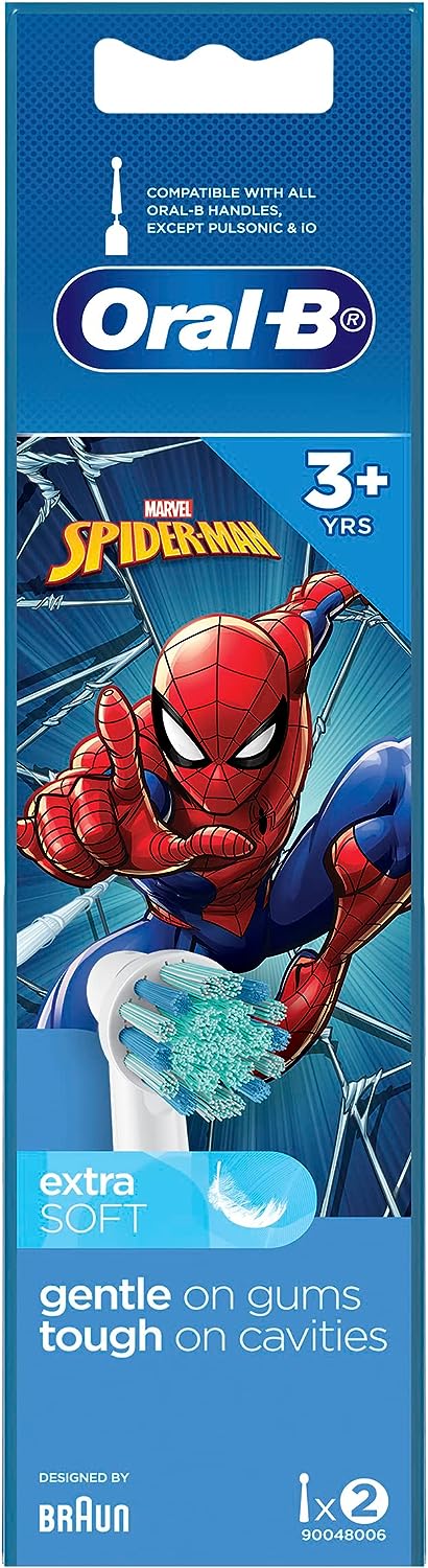 Oral B Power Toothbrush Kids Star Wars/Spiderman Refills 2 Pack