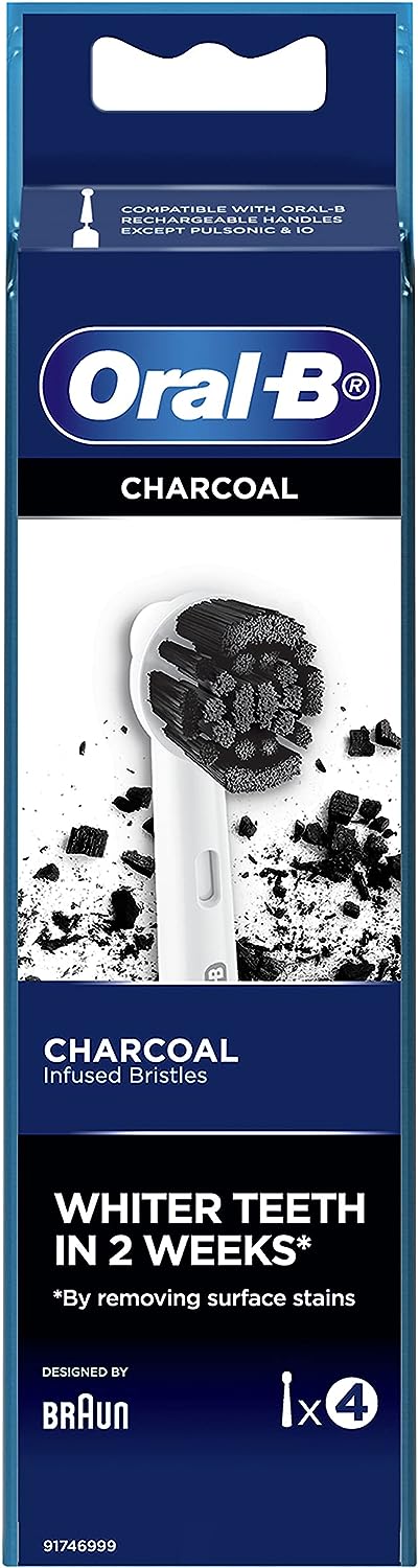 Oral B Power Toothbrush Charcoal Refills 4 Pack