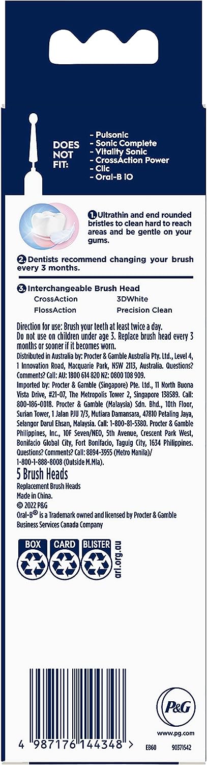 Oral B Power Toothbrush Extra Sensitive Refills 5 Pack