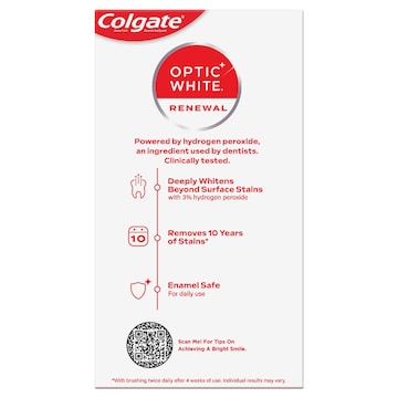 3 x Colgate Teeth Whitening Toothpaste Optic White Renewal Vibrant 85g