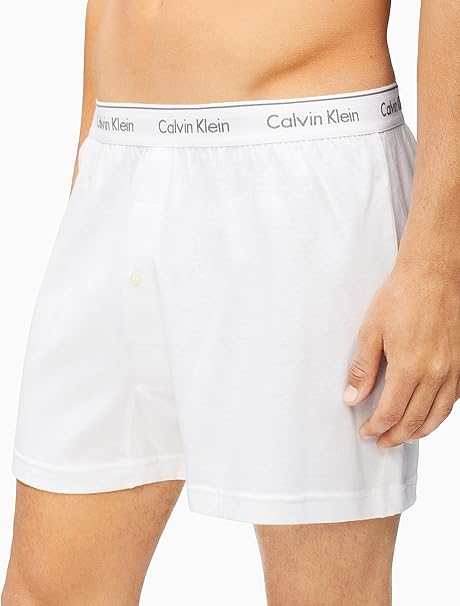 Calvin Klein Men’s Cotton Classics Knit Boxer 3 Pack – White/Black/Grey Heather