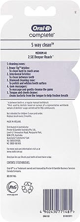 Oral B Toothbrush Complete 5 Way Clean Medium 3 Pack